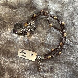 Brighton Brown and Gold Charm Bracelet